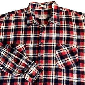 Timber Run Big Men Flannel Shirt Vintage Plaid Red Black XXXL Gorpcore Skate Y2K
